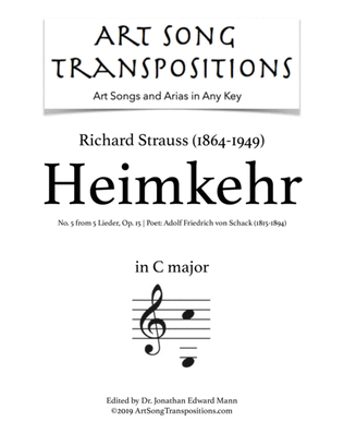 STRAUSS: Heimkehr, Op. 15 no. 5 (transposed to C major)