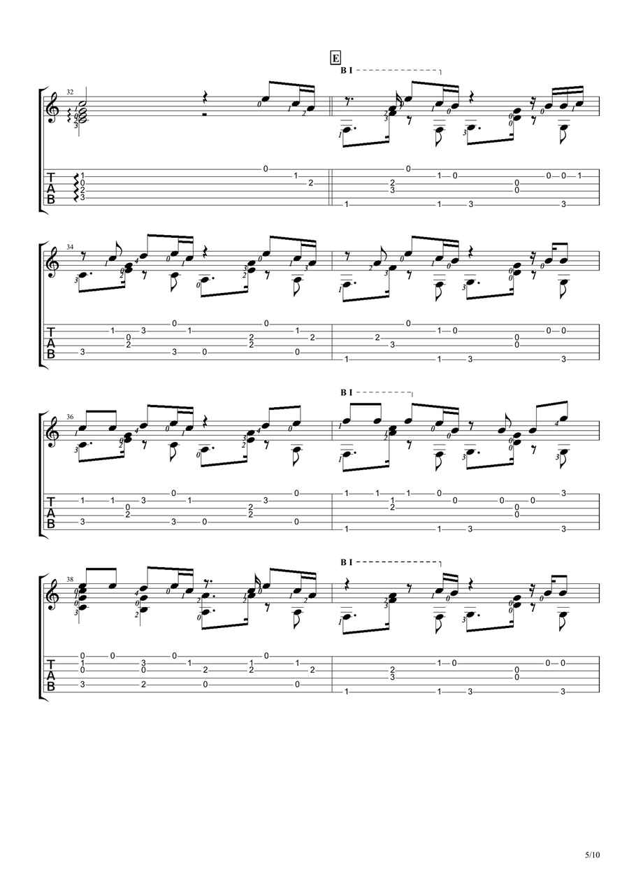 All Falls Down Guitar Tablature scores gallery preview page 5