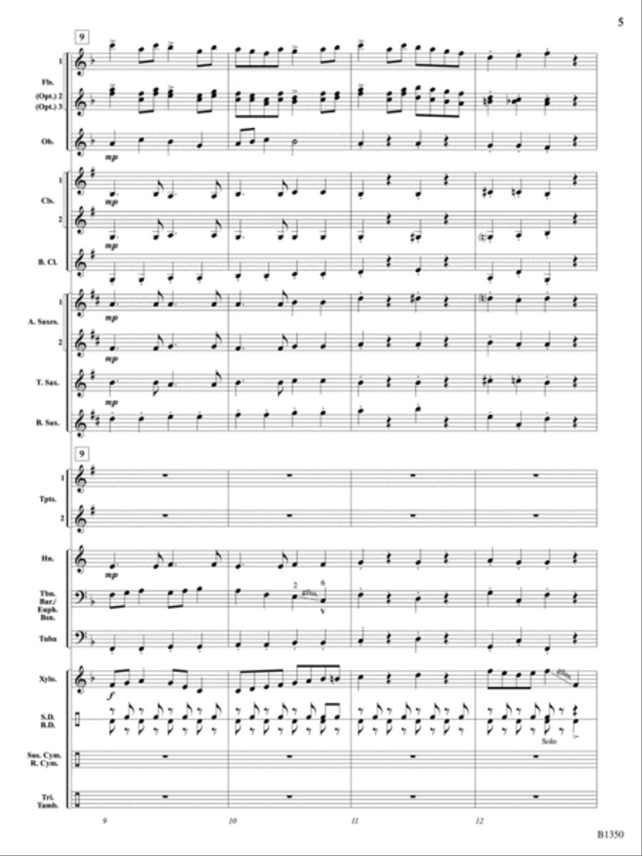 Flutopia (Fantasia for Flutes): Score Concert Band scores gallery preview page 5
