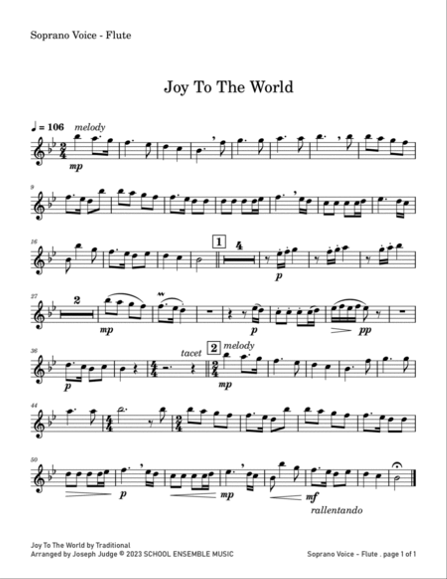 Joy To The World for Woodwind Quartet in Schools Woodwind Quartet scores gallery preview page 4
