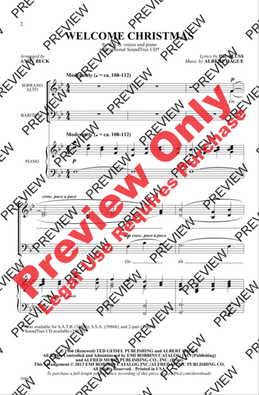 Welcome Christmas 3-Part scores gallery preview page 2