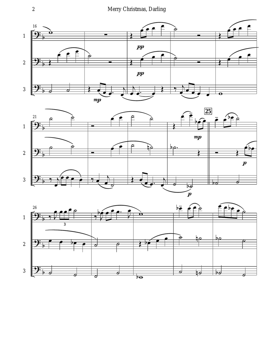 Darling, Merry Christmas Brass Trio scores gallery preview page 3