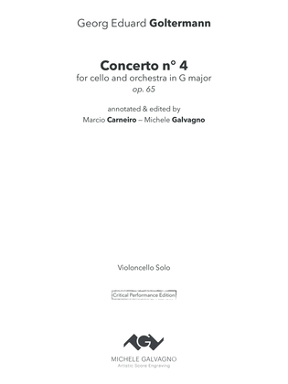Book cover for Georg E. Goltermann - Cello Concerto n° 4, op. 65 - annotated cello part (Carneiro)