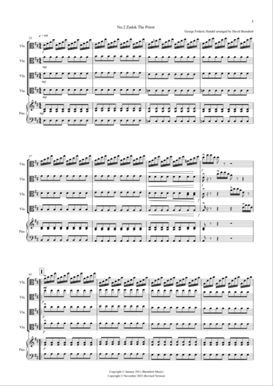 2 Classical Favourites for Viola Quartet (volume four) Viola scores gallery preview page 5
