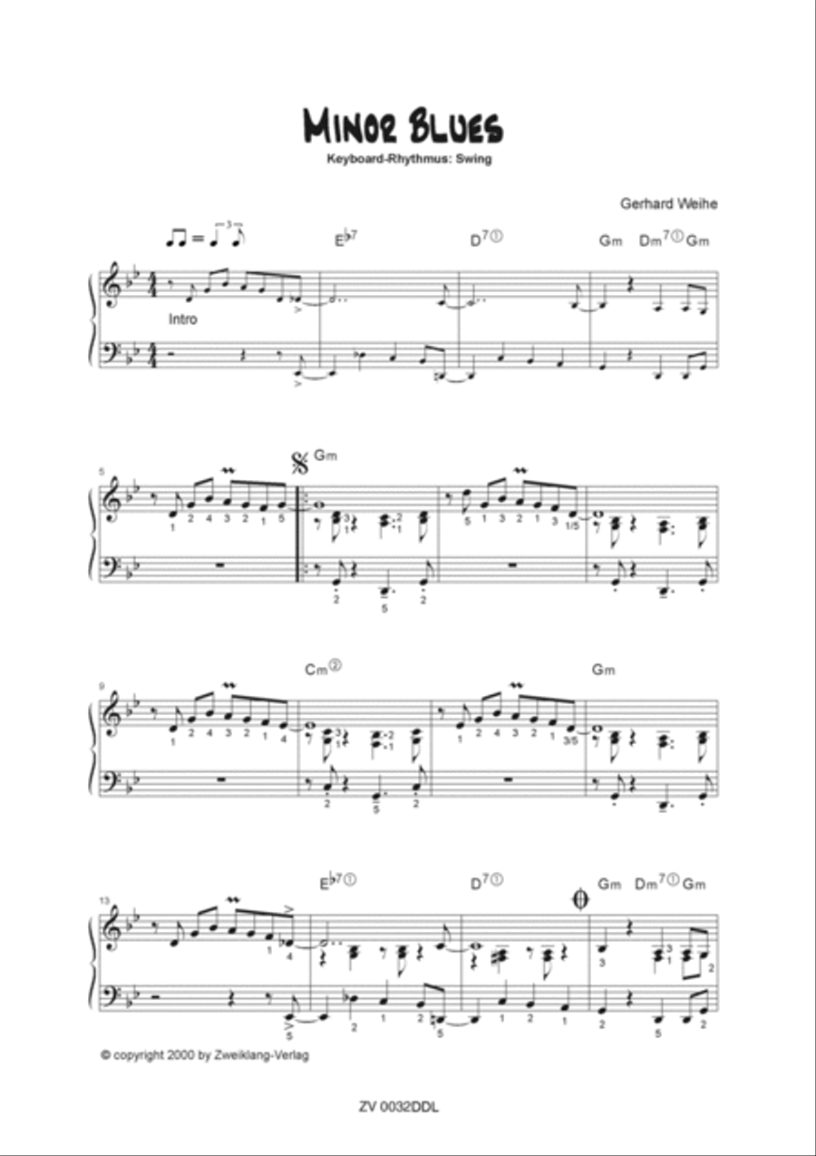 Minor Blues Piano Solo scores gallery preview page 2