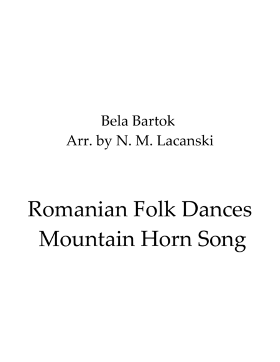 Romanian Folk Dances Mountain Horn Song Clarinet Solo scores gallery preview page 1