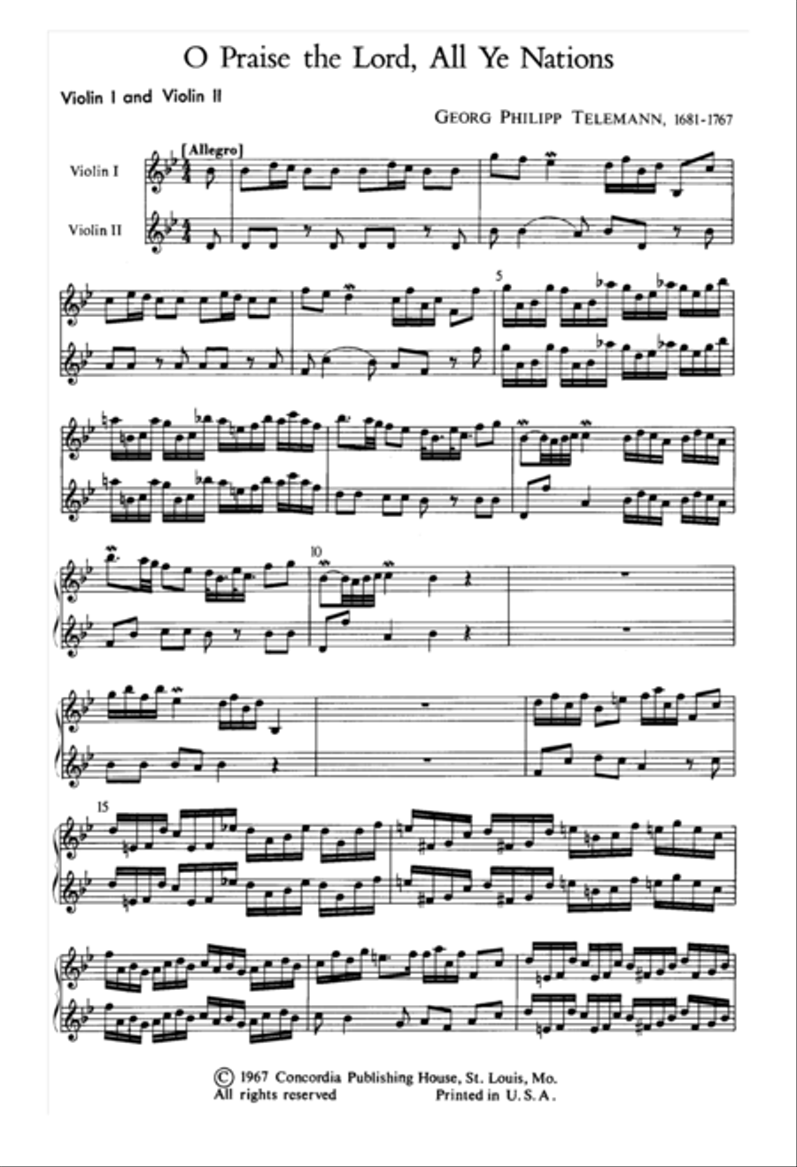 O Praise the Lord, All Ye Nations / Laudate Jehovam, Omnes Gentes / Psalm 117 (Instrumental Parts) Cello scores gallery preview page 3