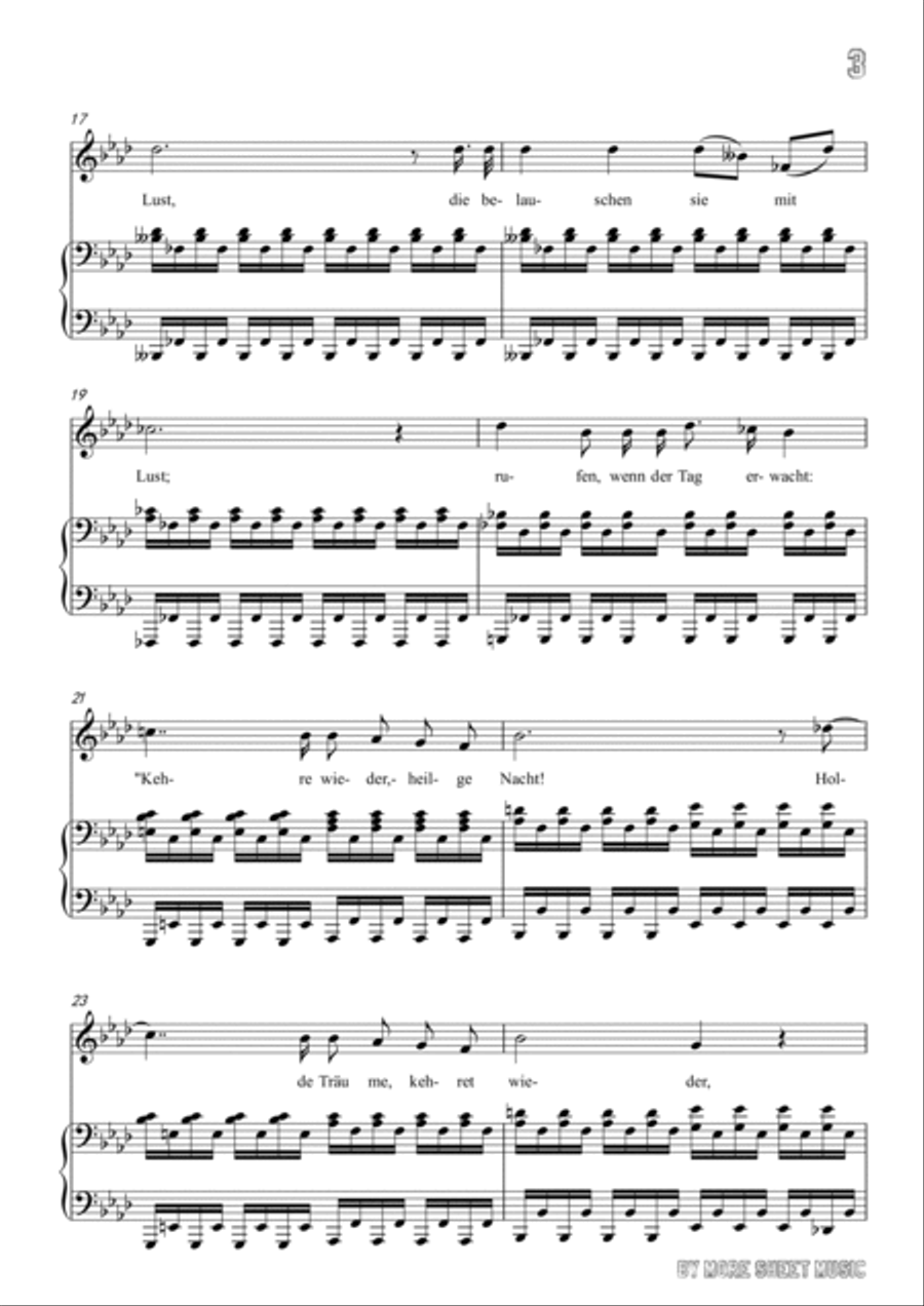 Schubert-Nacht und Träume in bA for Vocal and Piano Voice scores gallery preview page 4