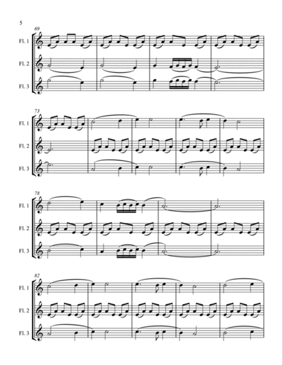 Three Selections from the Nutcrcker for Flute Trio Flute Trio scores gallery preview page 5
