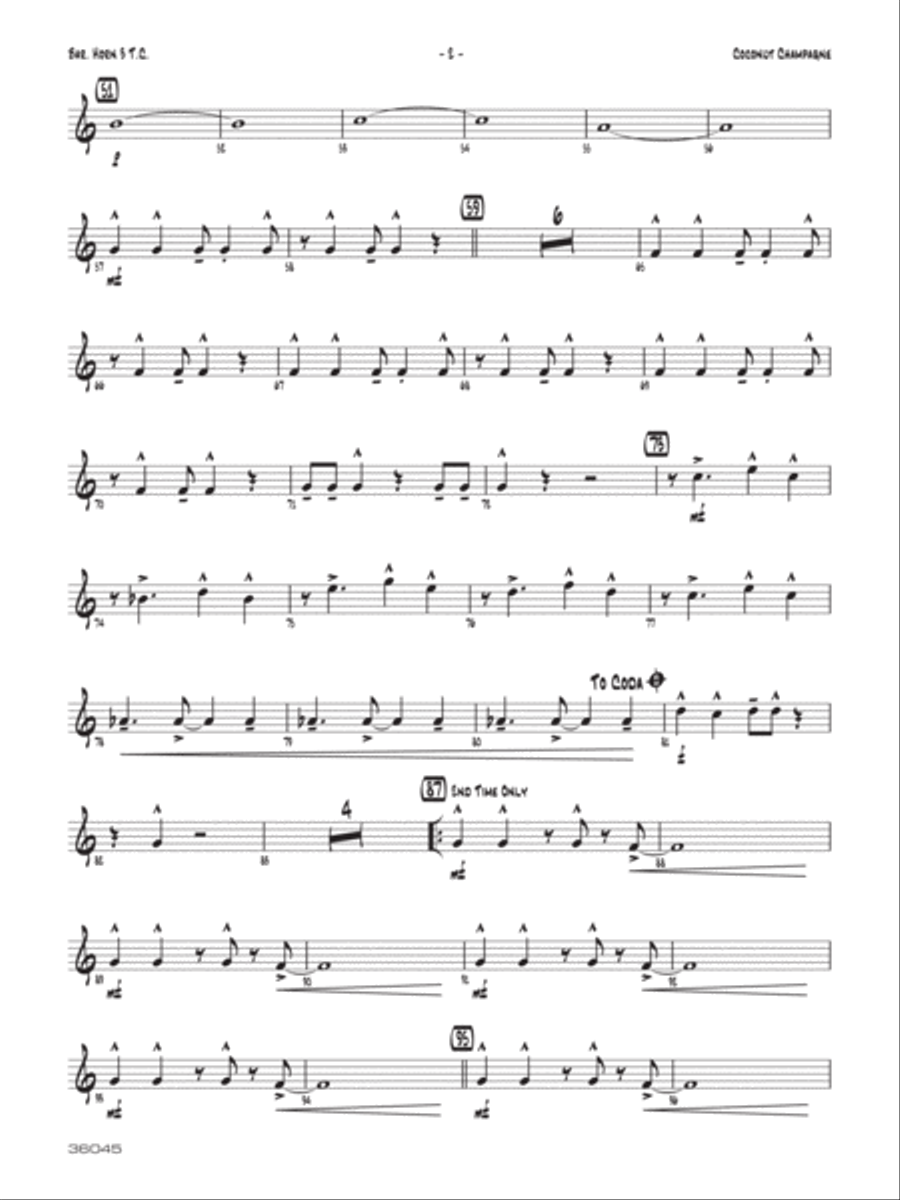 Coconut Champagne: 3rd Baritone T.C. Jazz Ensemble scores gallery preview page 2