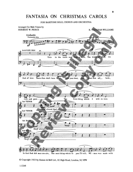Fantasia on Christmas Carols (Choral Score)