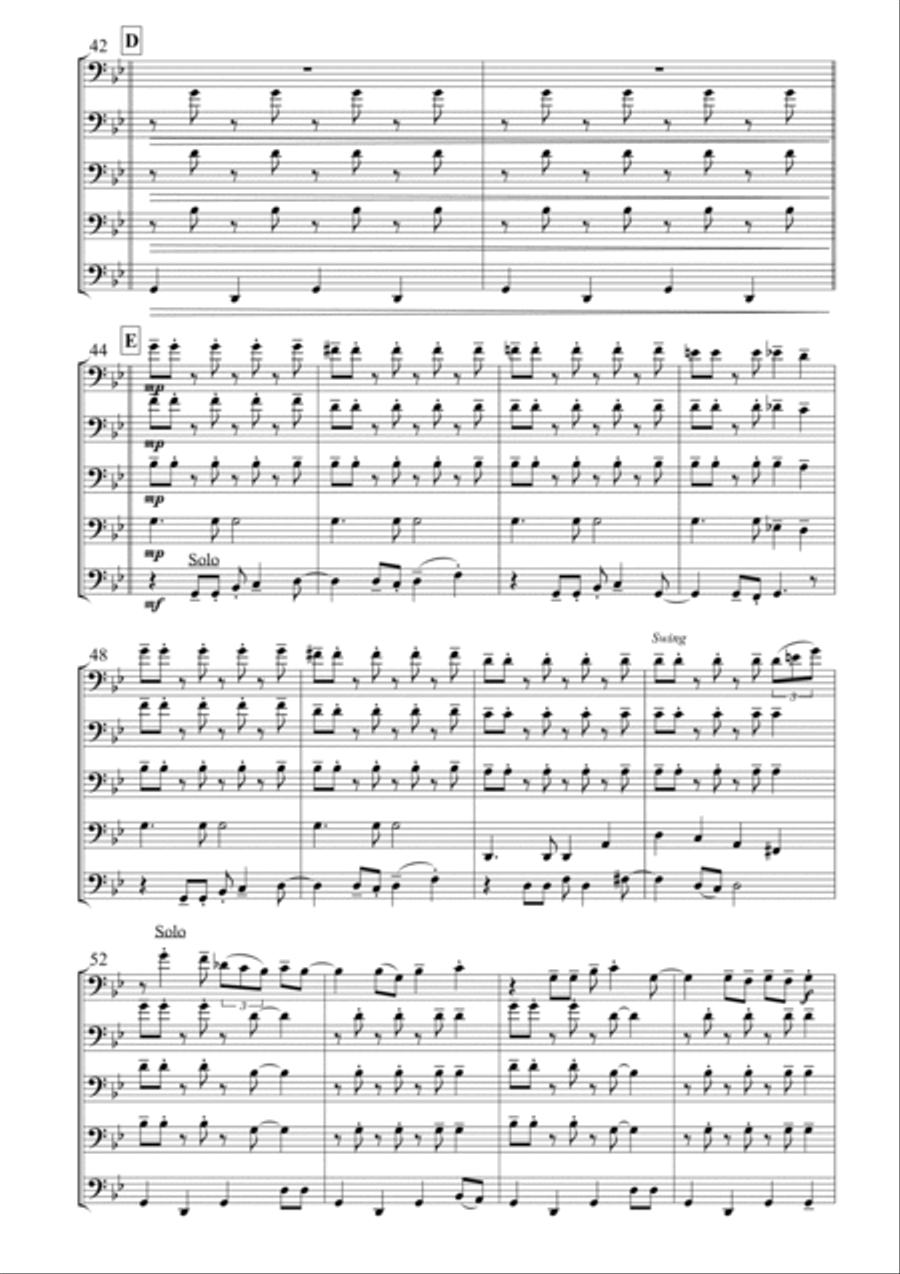 Work Song Brass Quintet scores gallery preview page 5