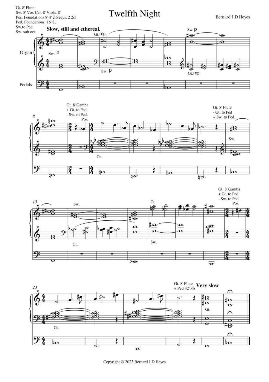Twelfth Night Twelfth Night Organ Solo scores gallery preview page 1