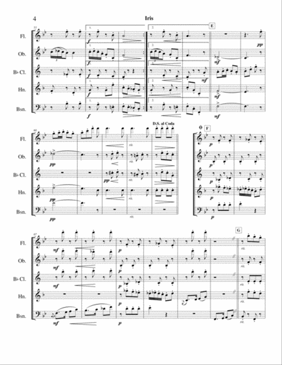 Iris Rag (E. Ephraim) - woodwind quintet Woodwind Quintet scores gallery preview page 4