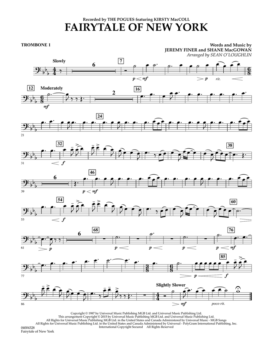 Fairytale of New York - Trombone 1