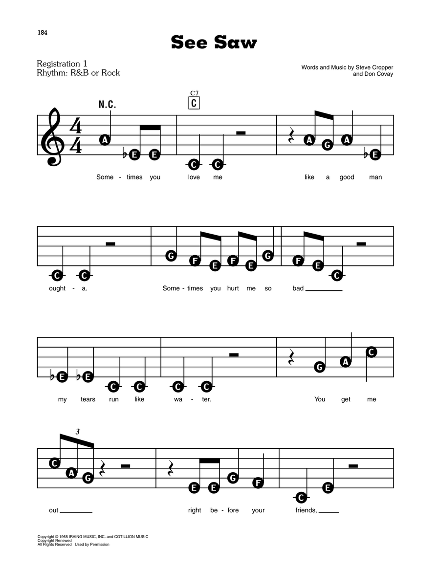 See Saw See Saw Electronic Keyboard scores gallery preview page 1