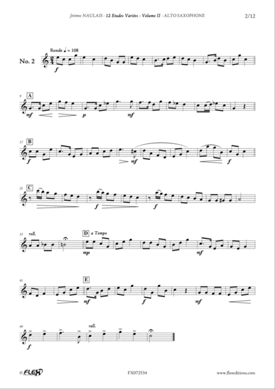 12 Etudes Variees - Volume II Alto Saxophone scores gallery preview page 3