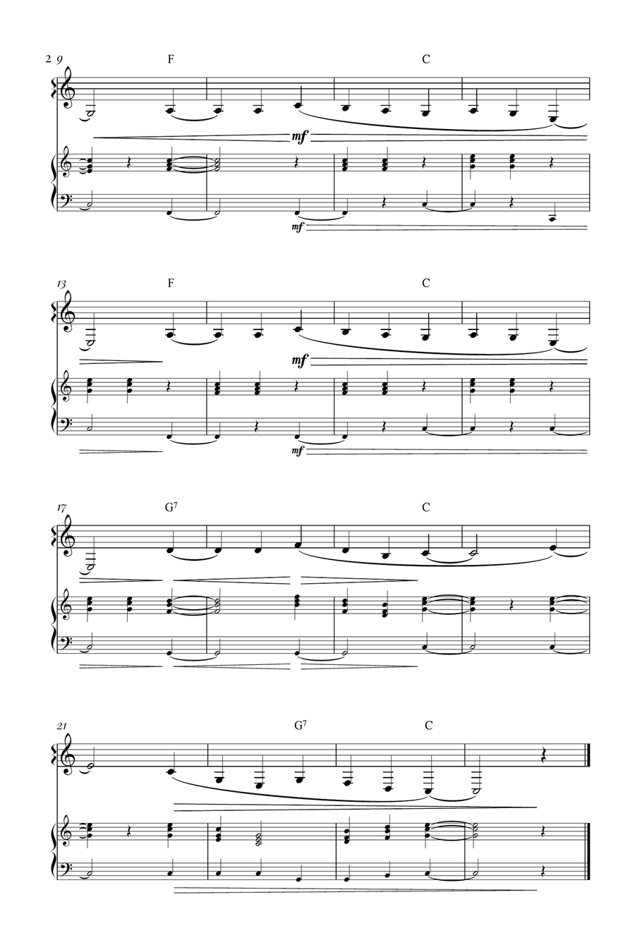 Silent Night Tenor Saxophone scores gallery preview page 2