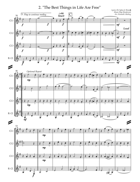 Sing-along Medley #3 (for Clarinet Quartet)