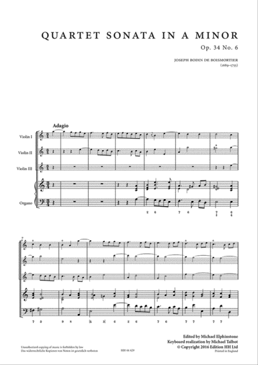 Six quartet sonatas, op.34, vol. 2 Violin scores gallery preview page 4