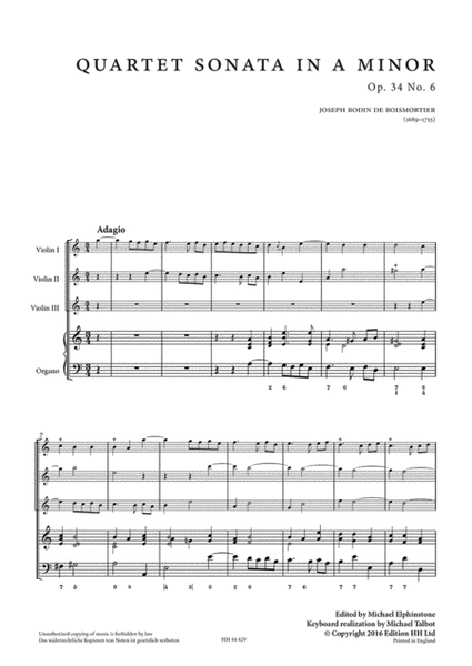 Six quartet sonatas, op.34, vol. 2