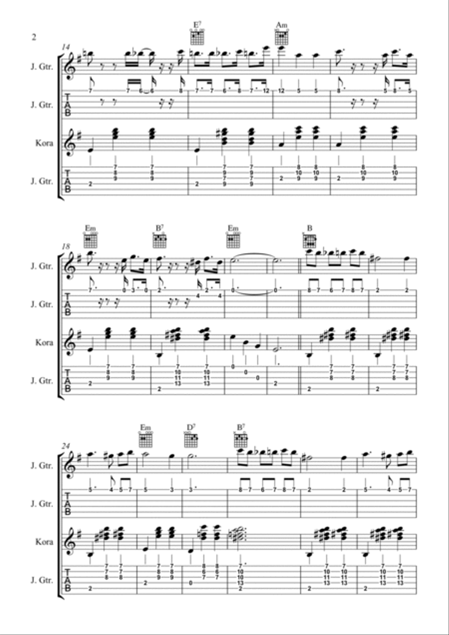Embustero Y Bailarín Guitar Ensemble scores gallery preview page 2