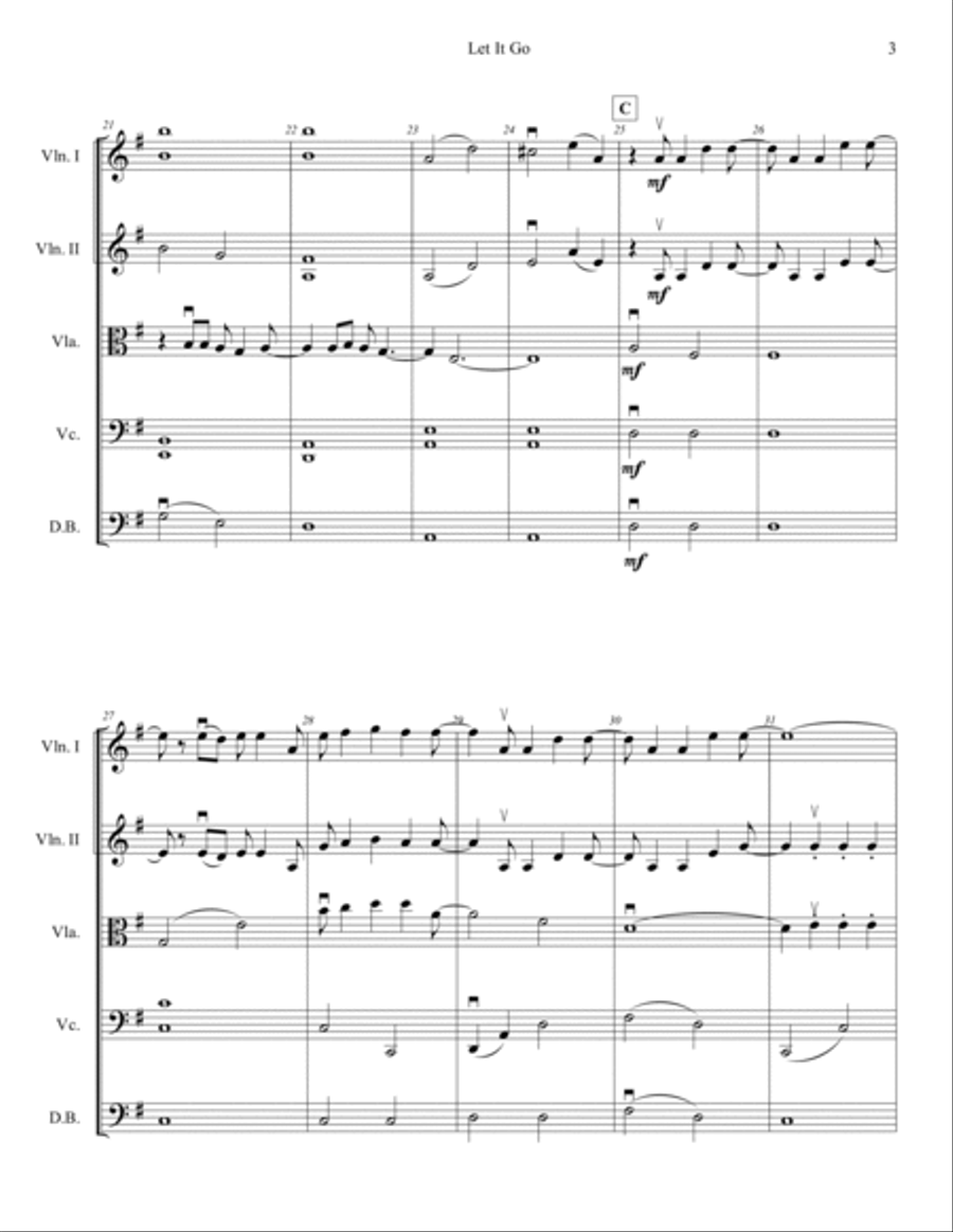 Let It Go (demi Lovato Version) Score and Parts scores gallery preview page 3