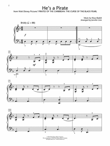 He's a Pirate by Klaus Badelt Piano Method - Sheet Music