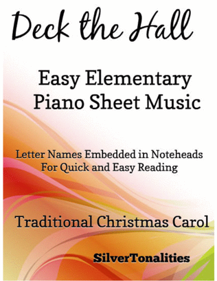 Book cover for Deck the Hall Easy Elementary Piano Sheet Music