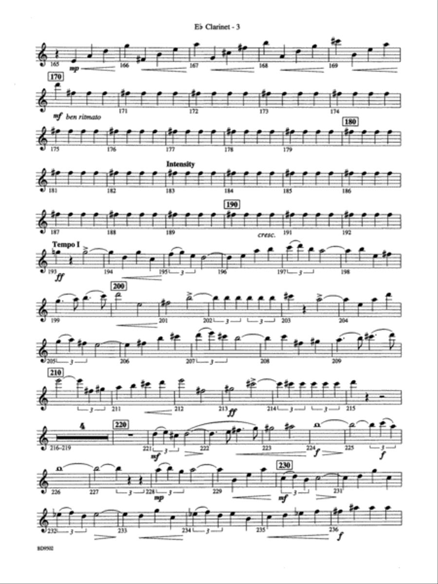 Symphony No. 3 for Band: E-flat Soprano Clarinet Concert Band scores gallery preview page 4