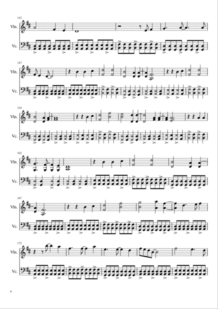 Wake Me Up String Duet scores gallery preview page 6