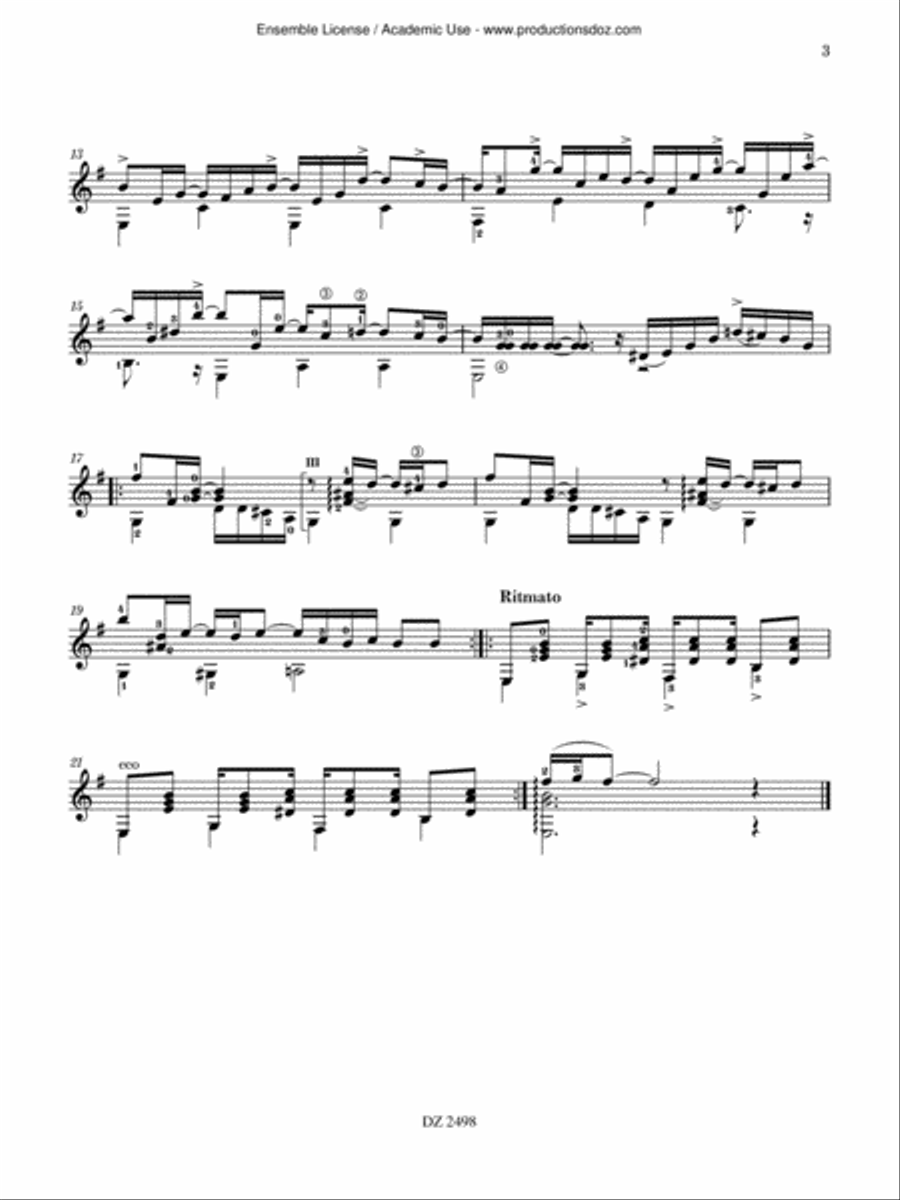 Parfums Latino Classical Guitar scores gallery preview page 3