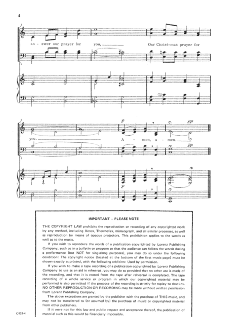 Our Christmas Prayer for You 4-Part scores gallery preview page 5