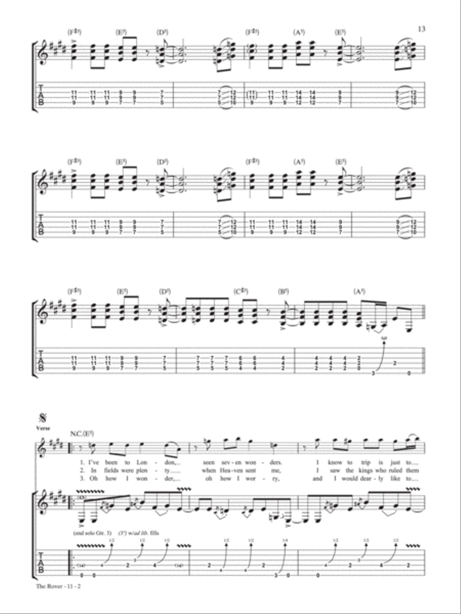 The Rover Guitar Tablature scores gallery preview page 2