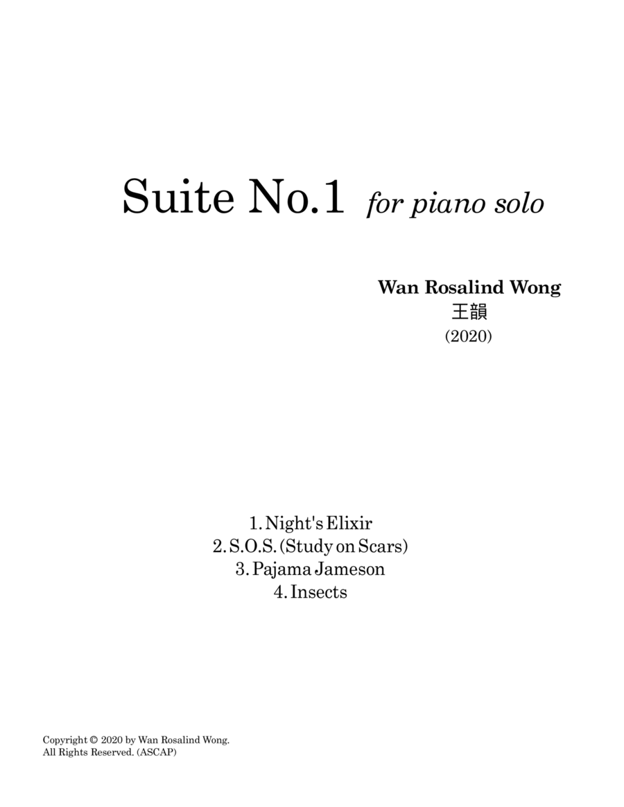 Suite No.1 for Piano Solo Piano Solo scores gallery preview page 1