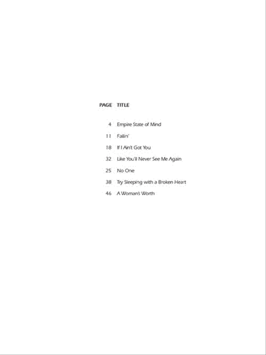 Alicia Keys Piano, Vocal, Guitar scores gallery preview page 2