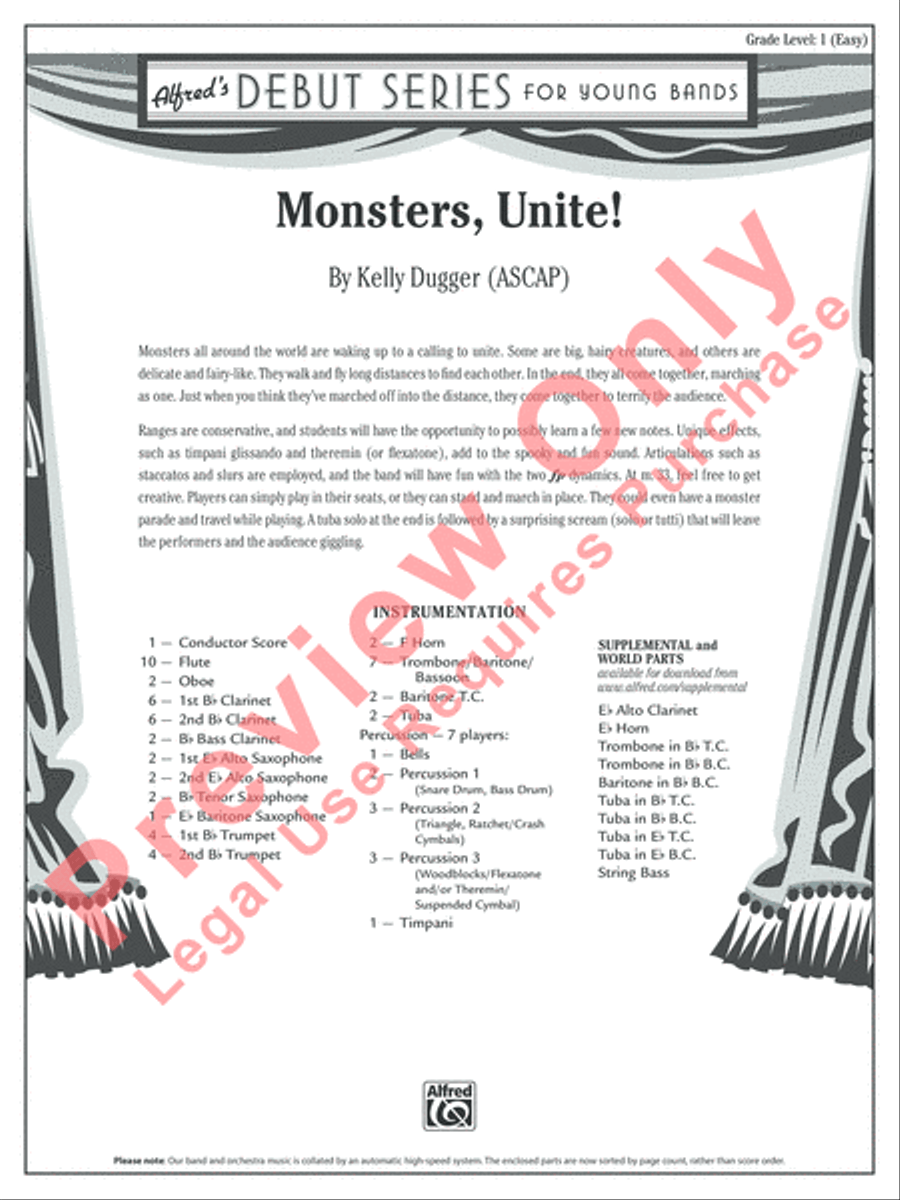 Monsters, Unite! Concert Band scores gallery preview page 2