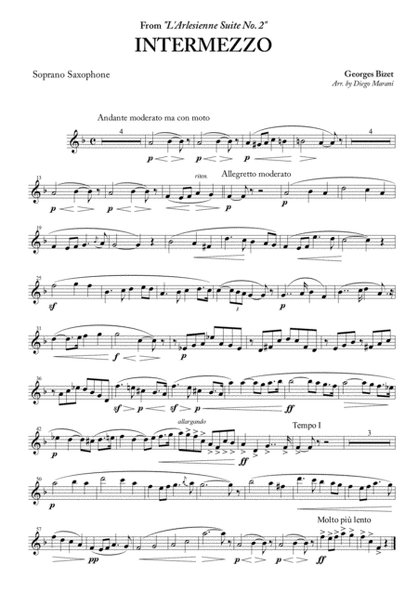 Intermezzo from "L'Arlesienne Suite No. 2" for Saxophone Quartet image number null