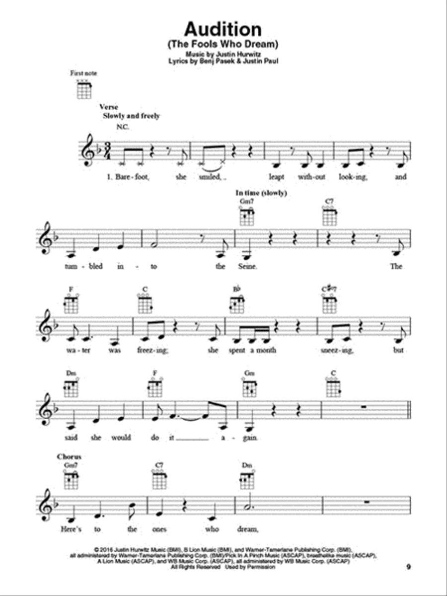 La La Land Ukulele scores gallery preview page 3