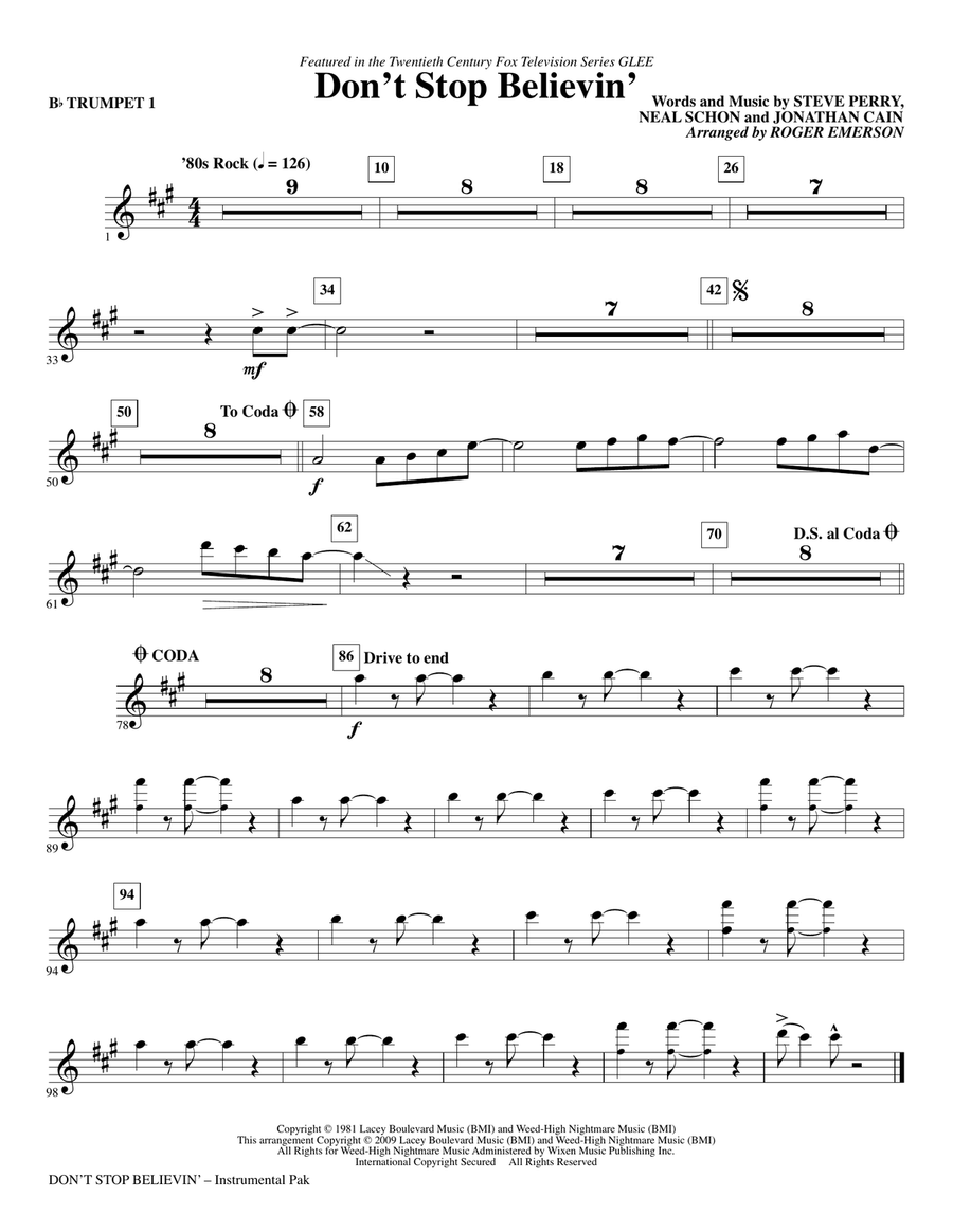 Don't Stop Believin' - Trumpet 1