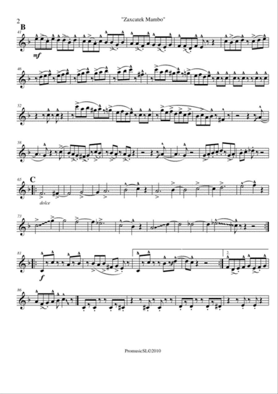 Zaxcatek Mambo Jazz Ensemble scores gallery preview page 2