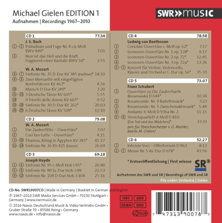 Michael Gielen Edition, Vol. 1 [Box Set]
