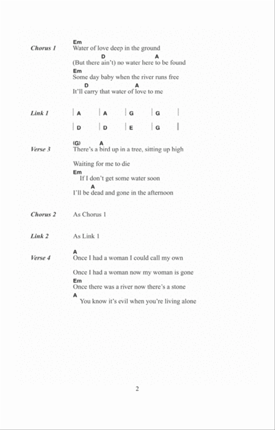 Water Of Love Water Of Love Acoustic Guitar scores gallery preview page 2