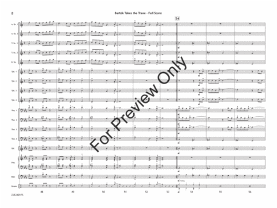Bartók Takes the Trane Bartók Takes the Trane Jazz Ensemble scores gallery preview page 9