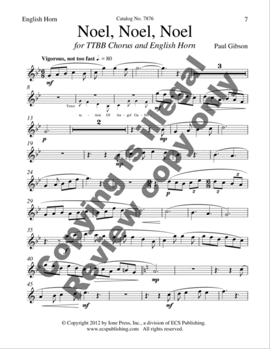 Noel, Noel, Noel TTBB scores gallery preview page 6