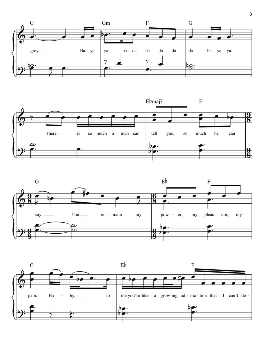 Kiss From A Rose Easy Piano scores gallery preview page 3