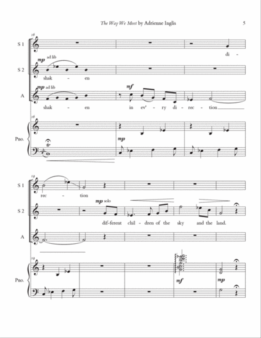 The Way We Meet for SSA+piano SSA scores gallery preview page 5