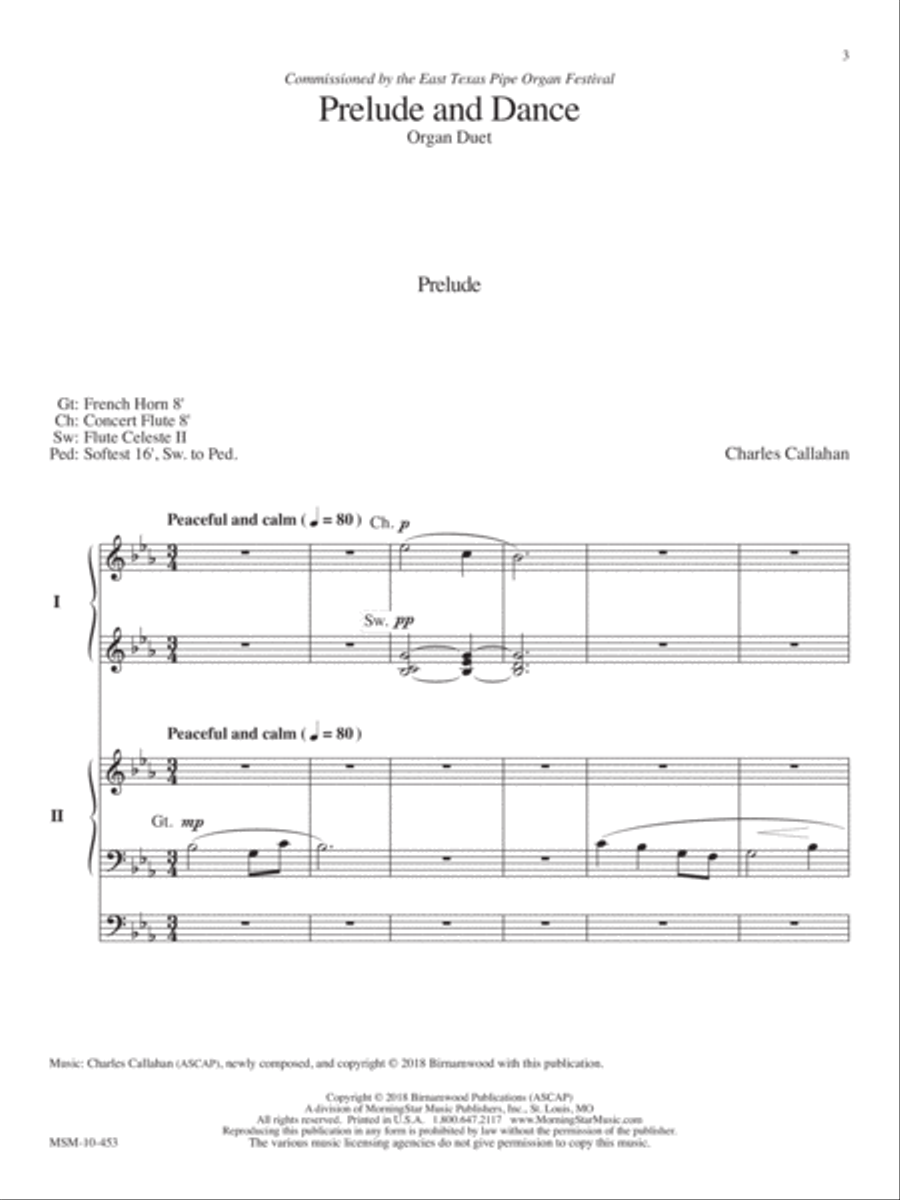 Prelude and Dance Organ scores gallery preview page 1