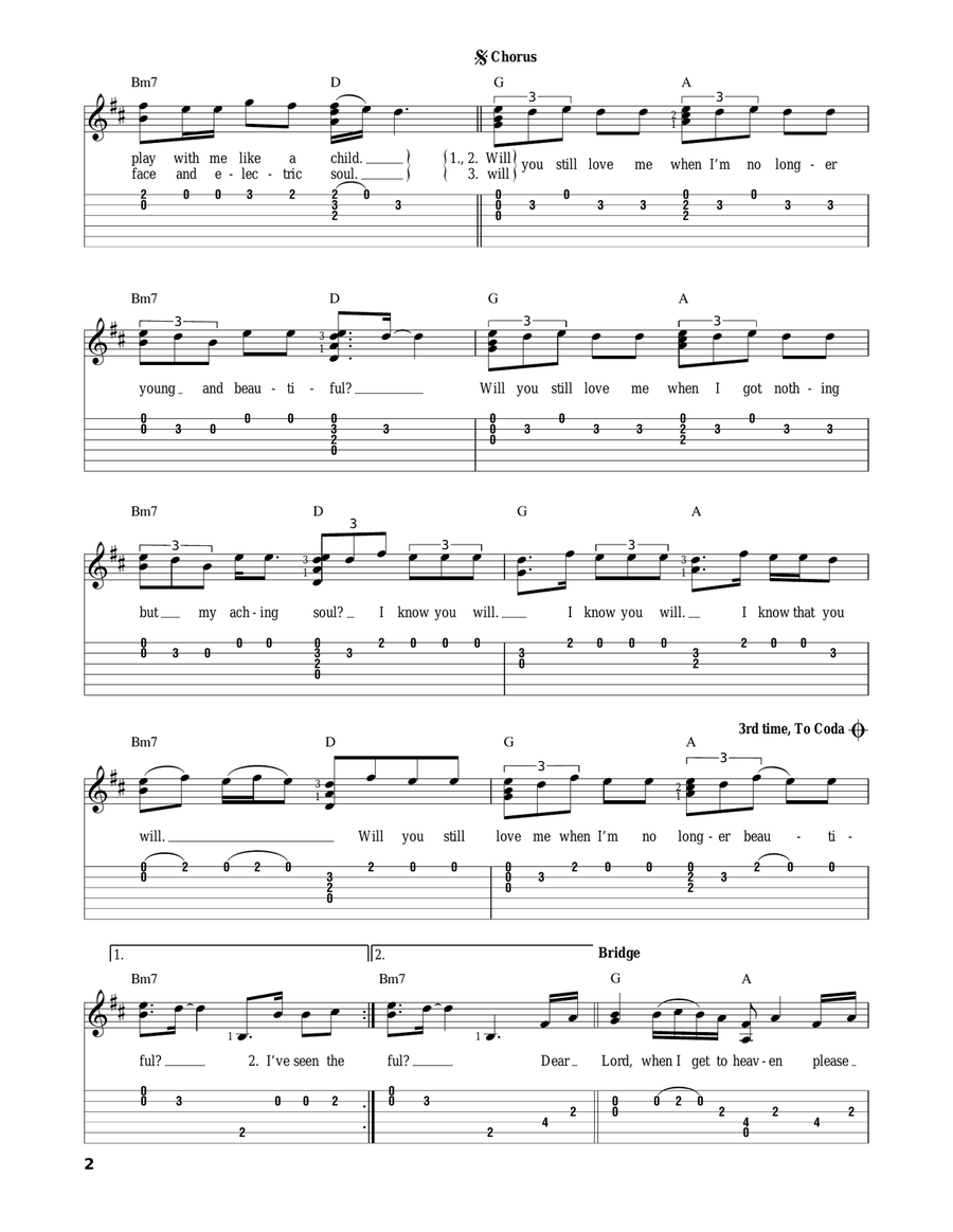 Young And Beautiful Acoustic Guitar scores gallery preview page 2