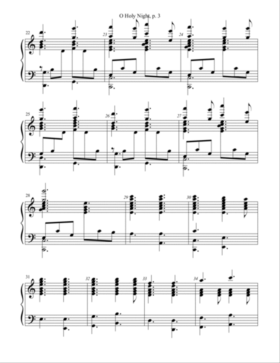 O Holy Night Handbell Choir scores gallery preview page 3
